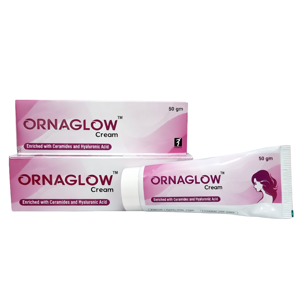 One tube of Ornaglow cream on a white background