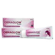 One tube of Ornaglow cream on a white background
