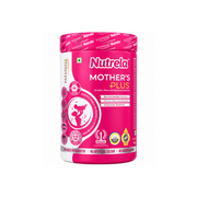 Patanjali Nutrela Mother's Plus 400g chocolate nutritional powder jar with protein, DHA, fibre, vitamins and botanical extracts