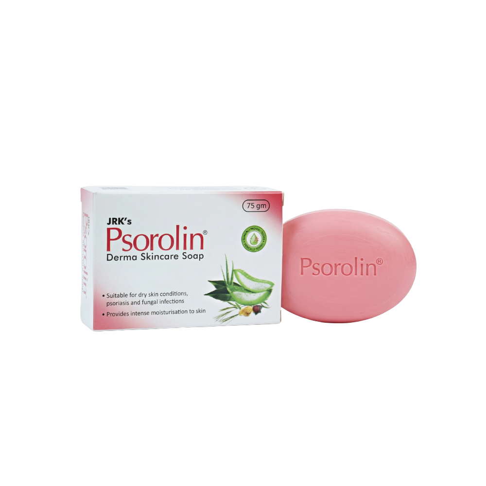 Psorolin Derma Skincare Soap with packaging on a white background