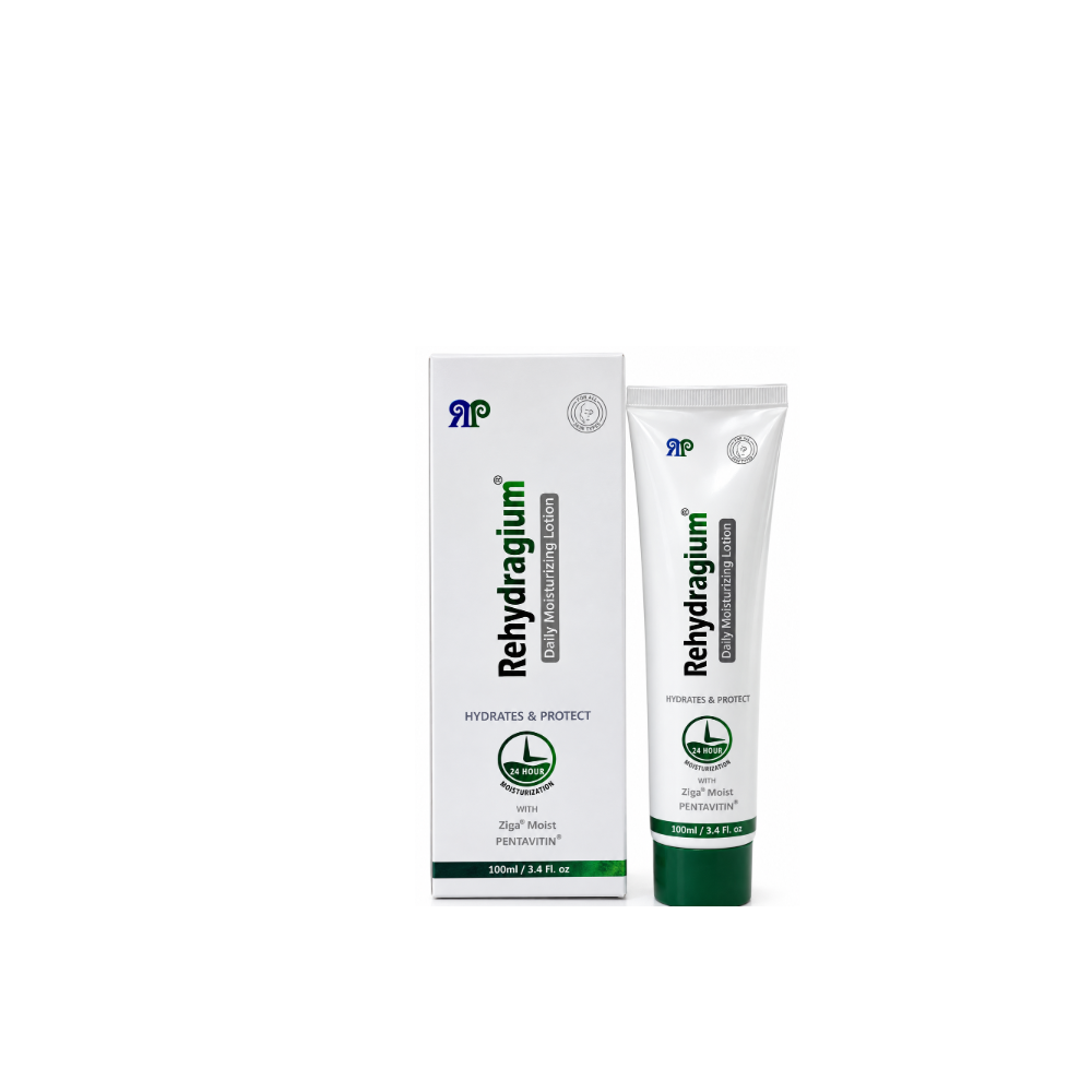 Rehydr agium Daily Moisturizing Lotion 100ml box and tube front view