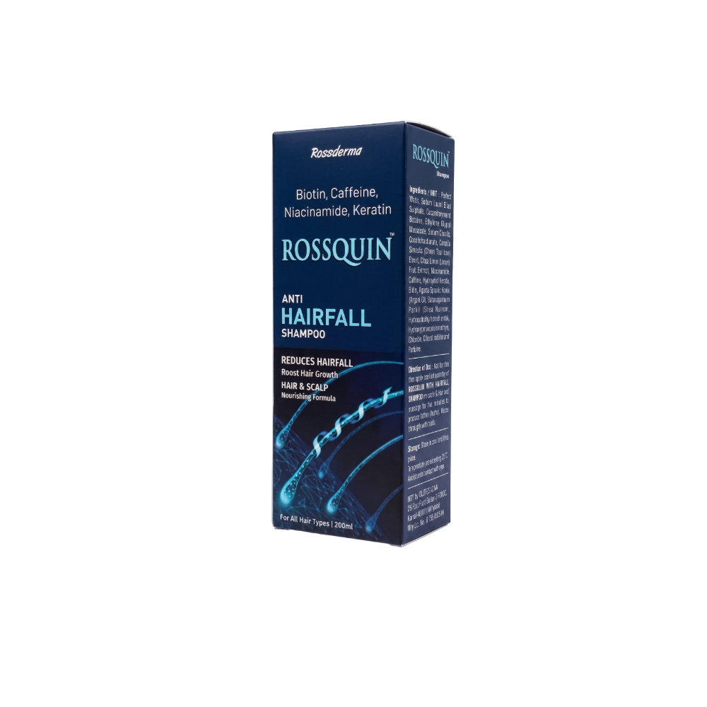 Rosquin anti hairfall shampoo box on a white background