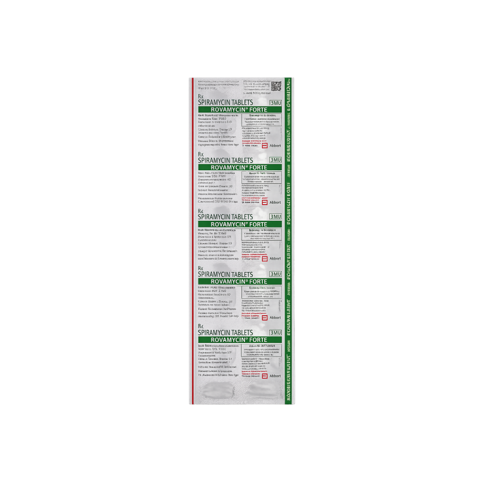 Package of Spiramycin Forte tablets on a white background