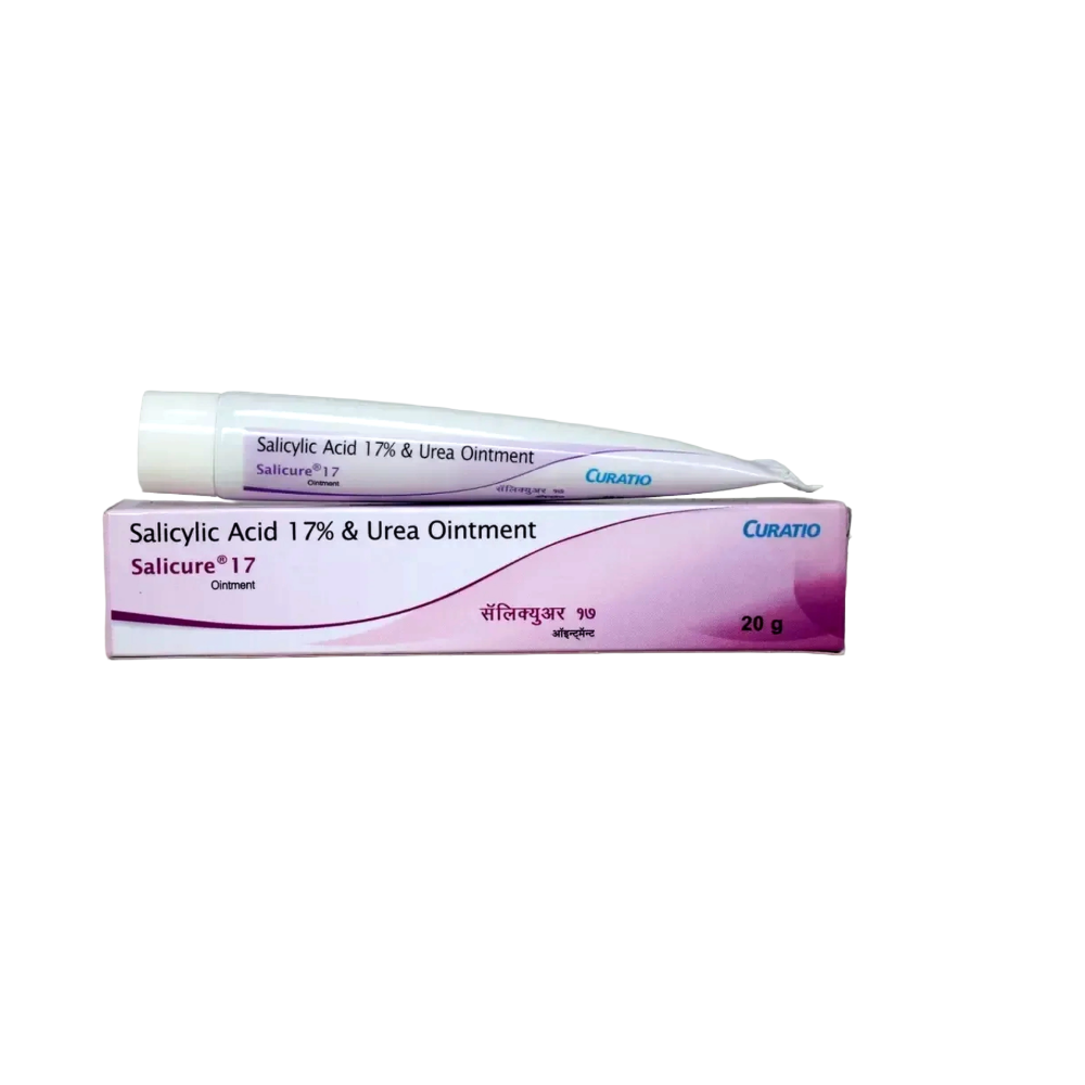 Two boxes of Salicylic Acid 17% & Urea Ointment on a white background