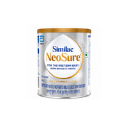 Similac NeoSure baby formula can on a white background 