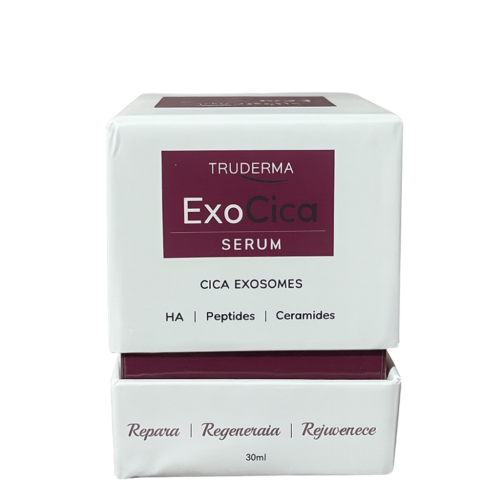 Truderma ExoCica Serum packaging on a white background