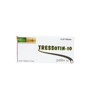 Tressotin-10 tablet packaging on a white background