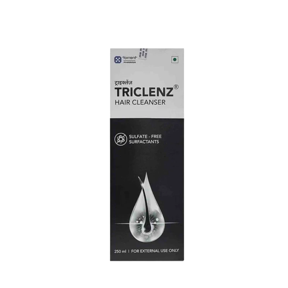 Triclenz hair cleanser packaging on a white background