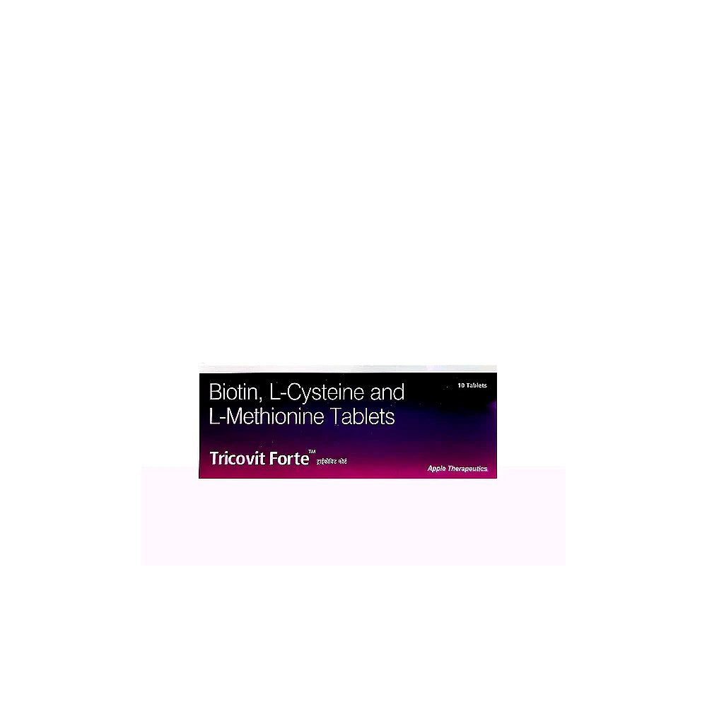 Box of Biotin, L-Cysteine, and L-Methionine Tablets on a white background