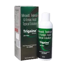 Minoxidil, Triclimin, and Azelaic Acid Topical Solution packaging on a white background