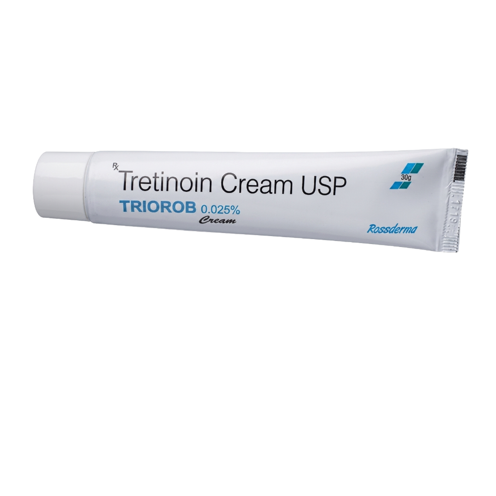 Tretinoin Cream USP tube on a white background
