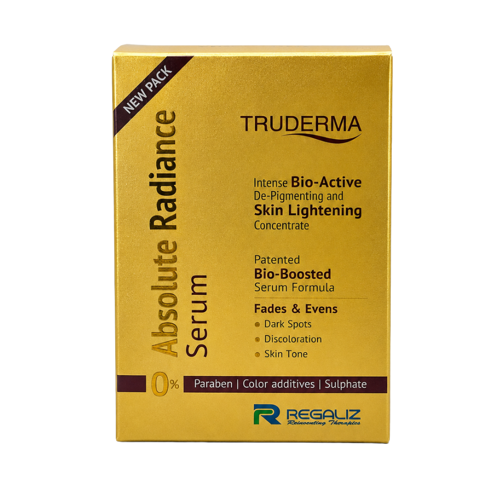 Truderma Absolute Radiance Serum box for dark spots discoloration and uneven skin tone care