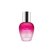 Truderma ExoCica Serum with Cica Exosomes, Ceramides & Peptides + HA in frosted pink glass bottle for skin barrier repair, hydration and soothing sensitive skin.