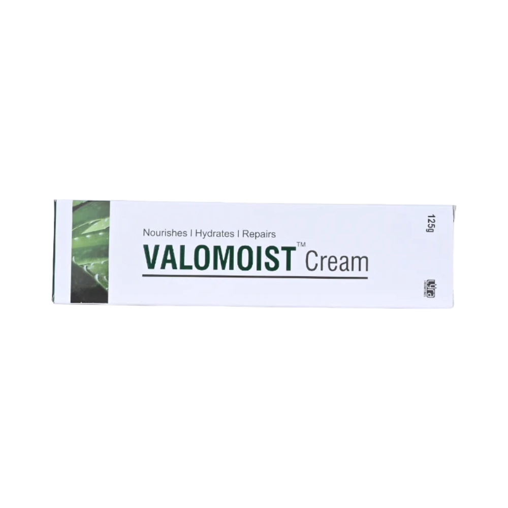 Valomoist cream packaging on a white background