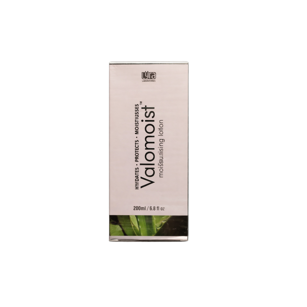 Valomist moisturizing lotion packaging on a white background