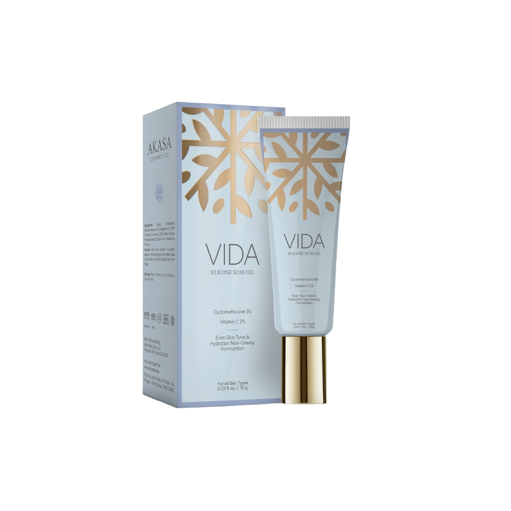 Vida skincare product packaging on a white background