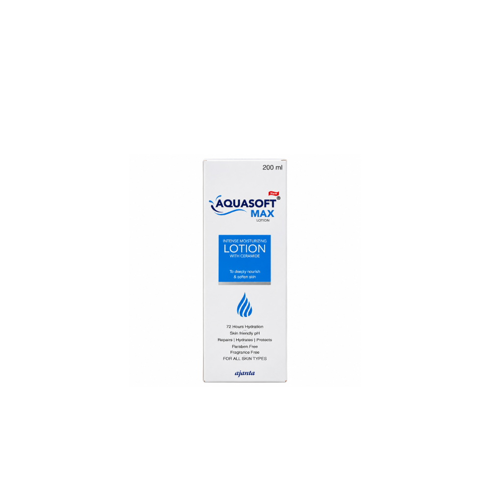 Aquasoft Max Intense Moisturizing Lotion 200ml with Ceramide, Hyaluronic Acid, Niacinamide & Shea Butter