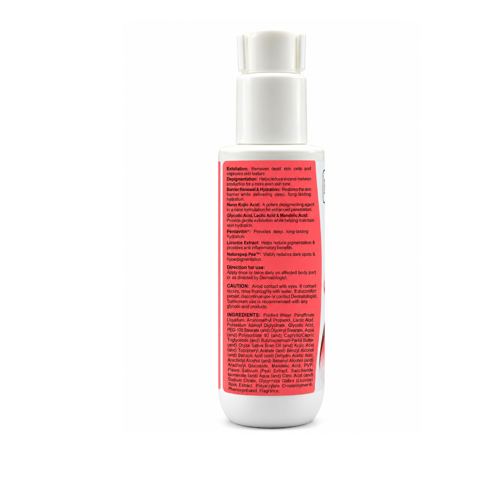 Brilante Body Lotion 75ml back label showing ingredients, usage directions and skincare precautions.