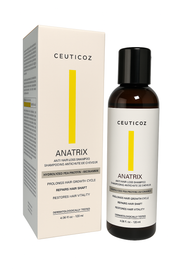 Ceuticoz Anatrix anti-hair loss shampoo bottle and packaging on a white background