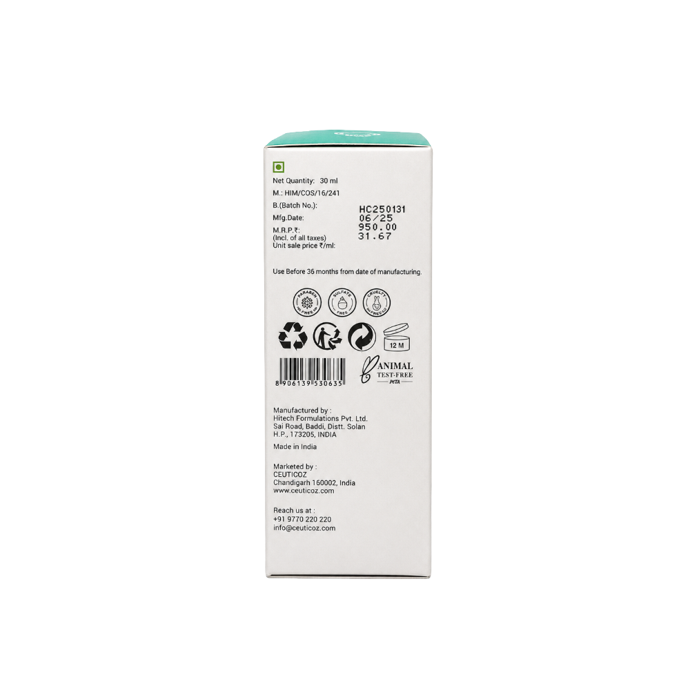 Ceuticoz Blabon Niacinamide 5% Serum 30ml packaging with batch and product details