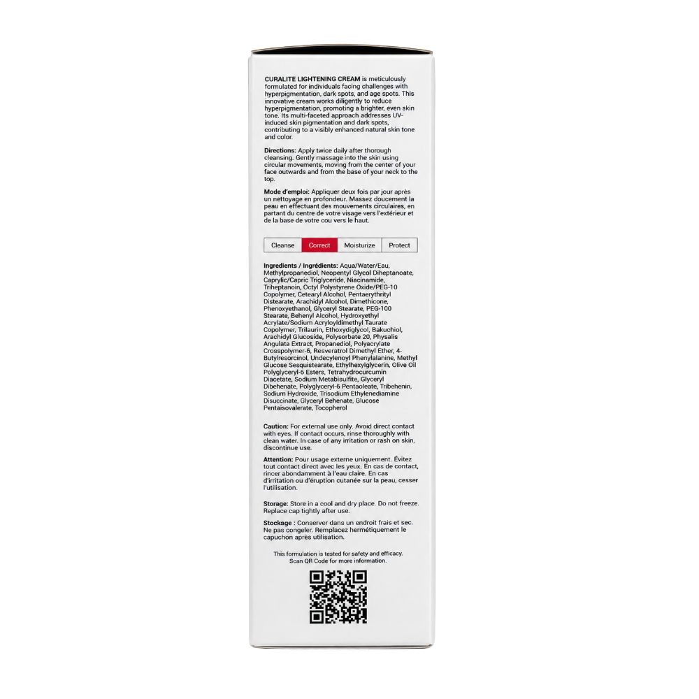 CEUTICOZ Curalite Cream carton showing ingredients and directions
