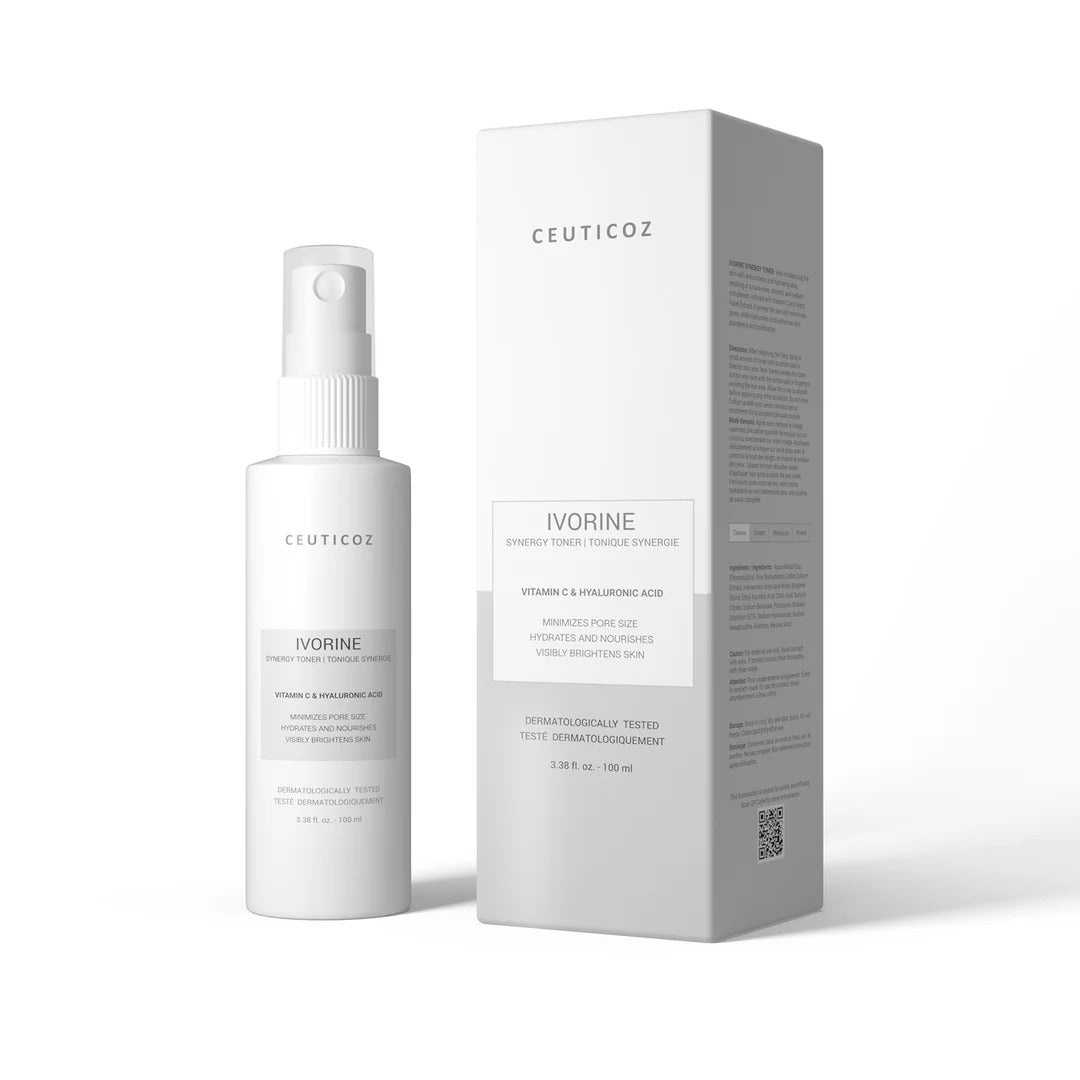 Ceuticoz Ivorine Synergy Toner with Vitamin C and Hyaluronic Acid 100 ml front packaging