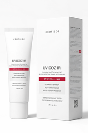 Ceuticoz Uvicoz IR Ultra Matte Finish Dry Touch Sunscreen Gel SPF 50+ PA++++ front packaging