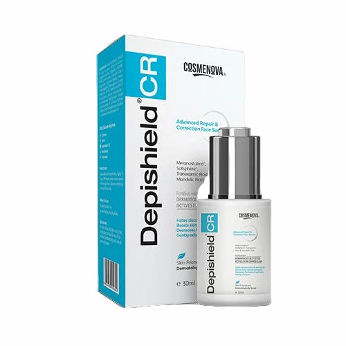 Cosmenova Depishield CR skincare product and packaging on a white background