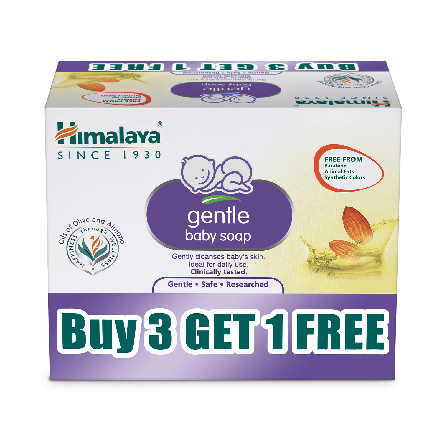 Himalaya Gentle Baby Soap 75 gm ( Buy 3 Get 1 free)