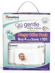 हिमालया जेंटल बेबी वाइप्स (72 प्रत्येक) ढक्कन के साथ मेगा ऑफर पैक