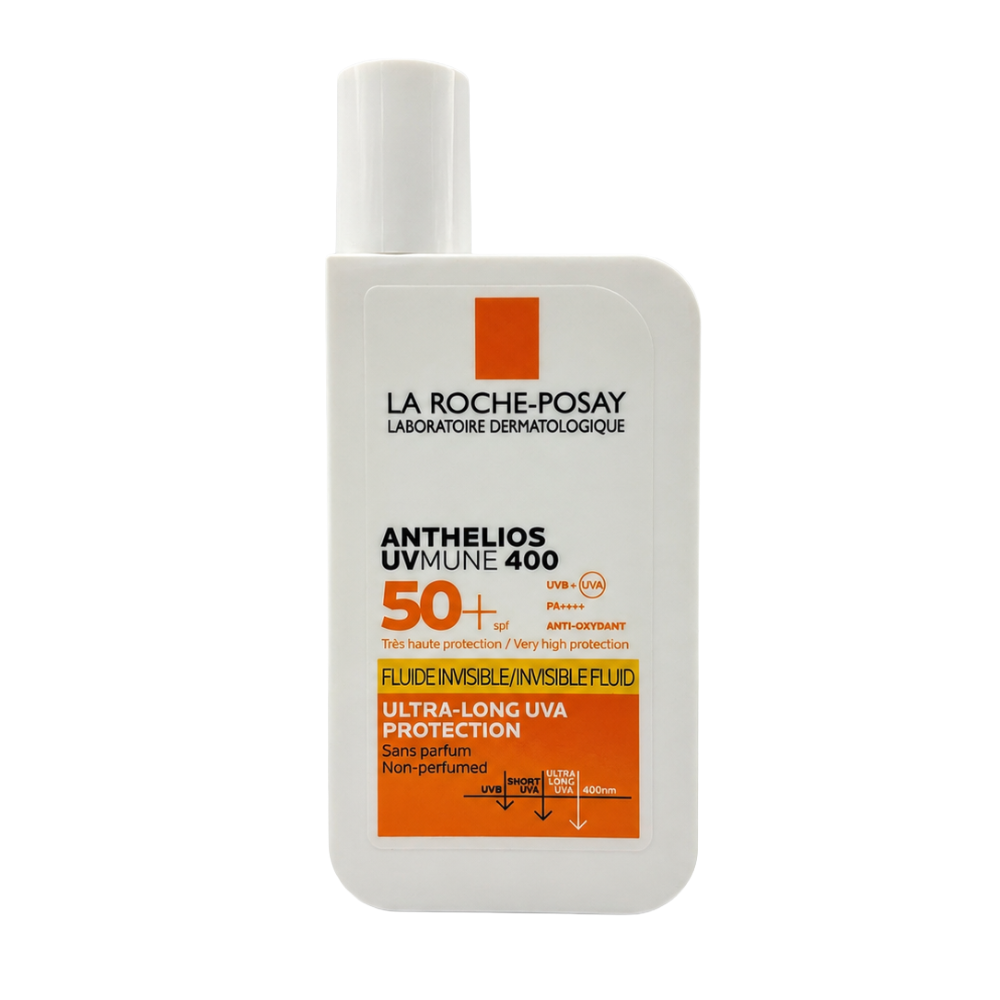 La Roche-Posay Anthelios UVMune 400 Invisible Fluid SPF 50+ PA++++ 50ml | Ultra-Long UVA Protection, Very Water & Sweat Resistant, Non-Perfumed Sunscreen