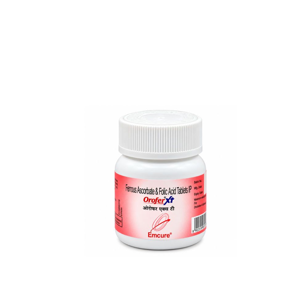 Orofer XT Ferrous Ascorbate 100 mg & Folic Acid 1.5 mg Film-Coated Tablets