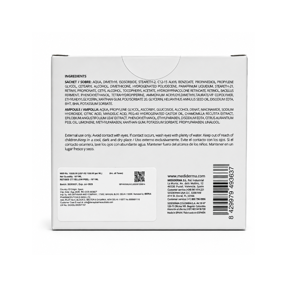 Retises CT Yellow Peel ingredients and product information by Medi+Derma