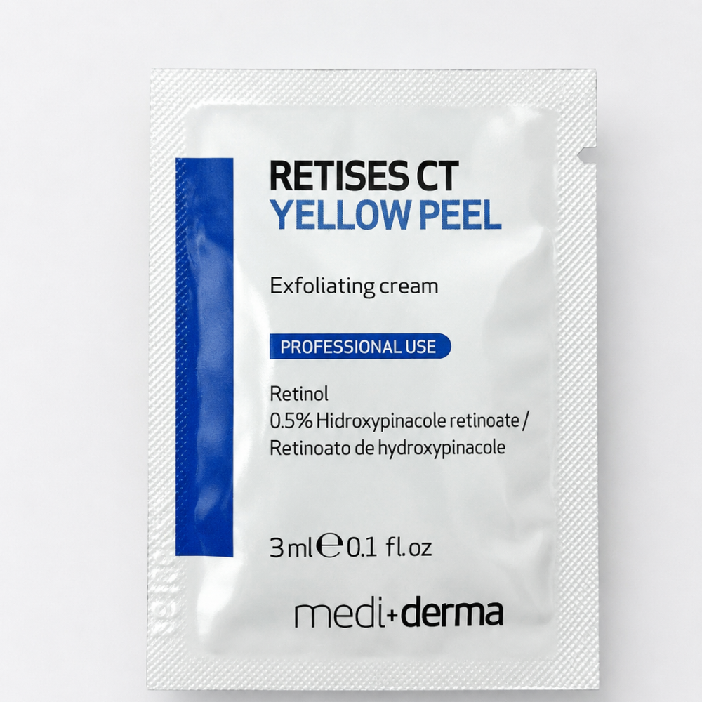 Retises CT Yellow Peel Retinol exfoliating cream sachet by Medi+Derma