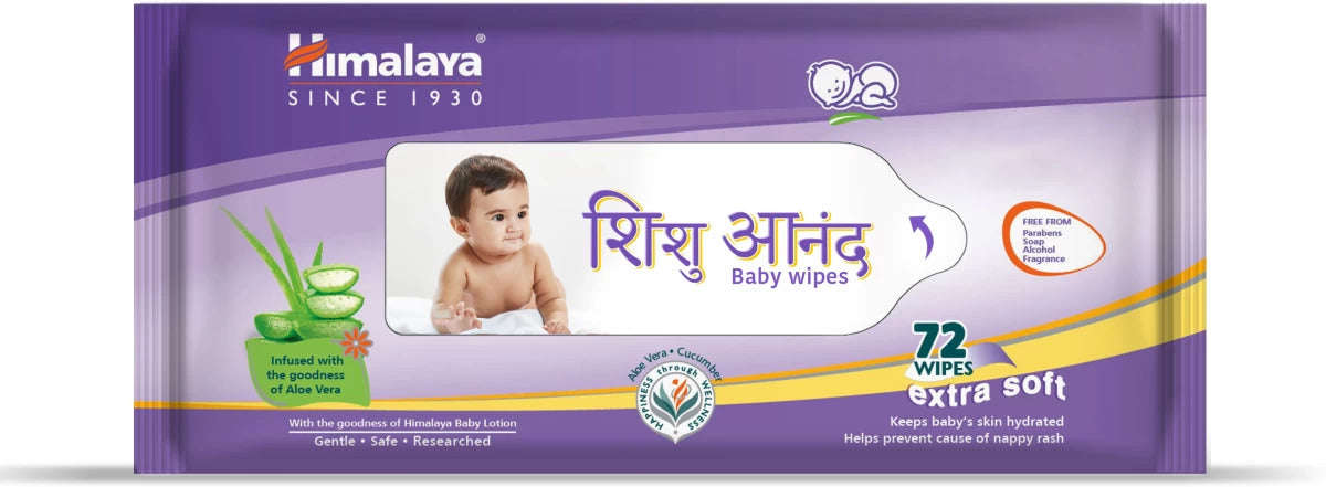 हिमालया शिशु आनंद बेबी वाइप्स (72 प्रत्येक)
