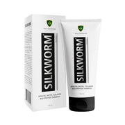 Silkworm shampoo packaging including box and tube on a white background