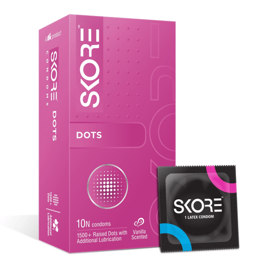 Skore Raised Dots with Extra Lubrication Vanilla Scented Condom