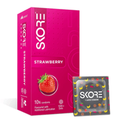 Skore Flavored Dotted & Coloured Condoms Strawberry