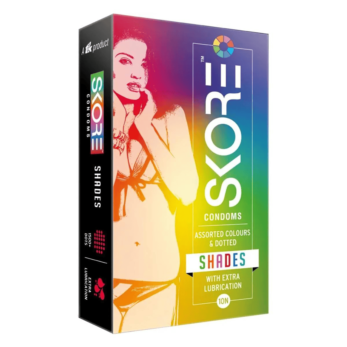 Skore Shades & Flavors Dotted Colored Condoms