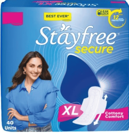 Stayfree Cottony Soft Cover Secure with Wings Pads XL