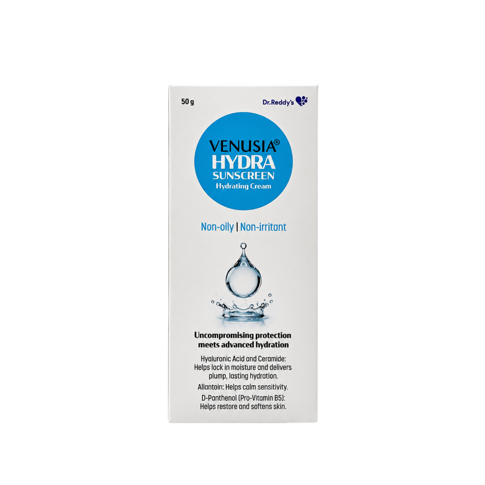 Venusia Hydra Sunscreen SPF 50+ with hydrating complex 50g