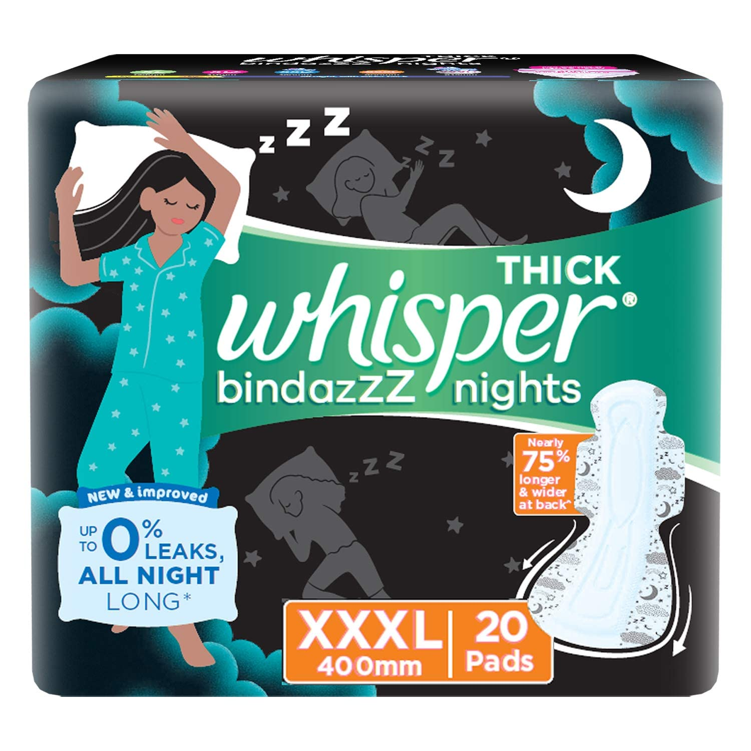 Whisper Bindazzz Nights Pads XXXL