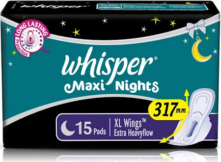 Whisper Maxi Nights Pads XL Extra Heavy Flow