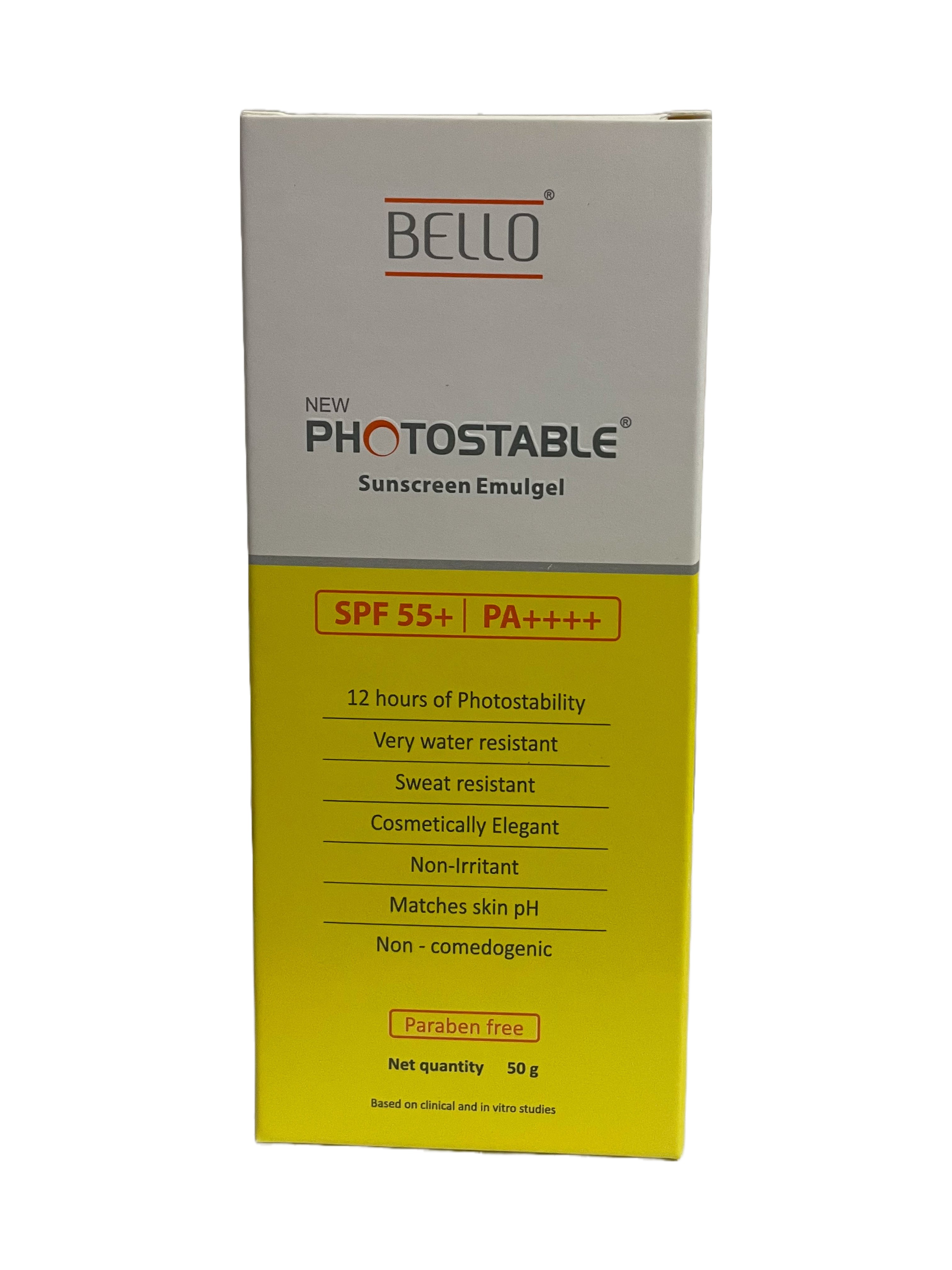 Bello New Photostable Spf 55+ Sunscreen Emulgel – iMediCart E Pharmacy