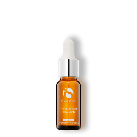 ISCLINICAL C Eye Serum Advance+ is a cutting edge formulation that effectively combines a 7.5% concentration of our scientifically advanced L-Ascorbic Acid (Vitamin C) with Copper Tripeptide growth factor for enhanced age-defying properties. This powerful yet gentle formula is designed to help diminish the appearance of fine lines, wrinkles, under-eye puffiness, and dark circles. C Eye Serum Advance+ also helps to noticeably improve skin tone and texture and deliver enhanced antioxidant protection.