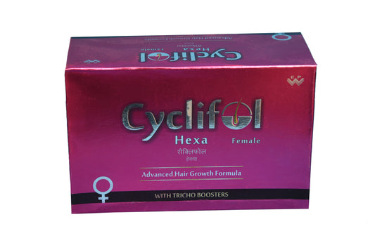 Cyclifol Hexa Female is specially designed kit for hair growth stopping hair loss and for Increase in hair Density developed by East West Pharma .