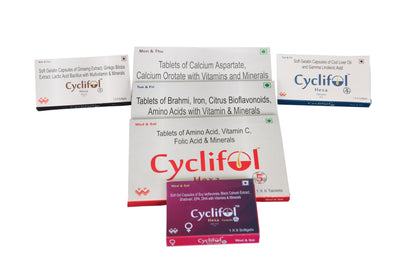 Cyclifol Hexa Female is specially designed kit for hair growth stopping hair loss and for Increase in hair Density developed by East West Pharma .