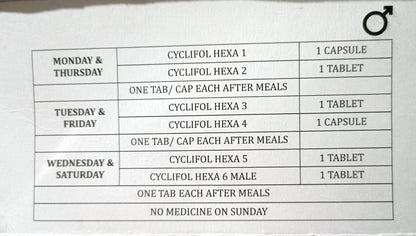 Cyclifol Hexa Female is specially designed kit for hair growth stopping hair loss and for Increase in hair Density developed by East West Pharma .