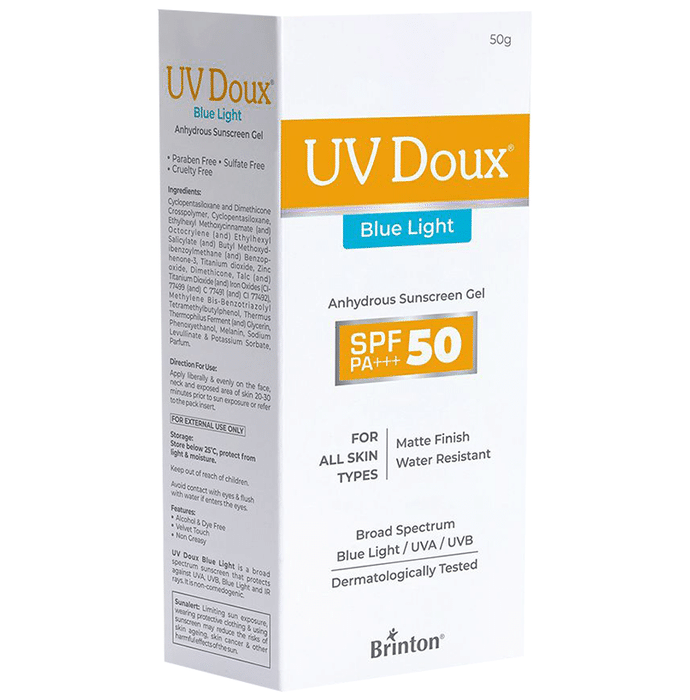 UV Doux Blue Light Sunscreen Gel SPF 50 PA+++ By Brinton Pharma