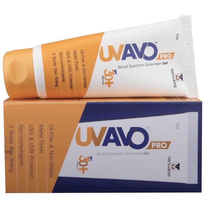 Menarini UV AVO Pro SPF 30+, PA++ सनस्क्रीन जेल IR सुरक्षा 50GM के साथ
